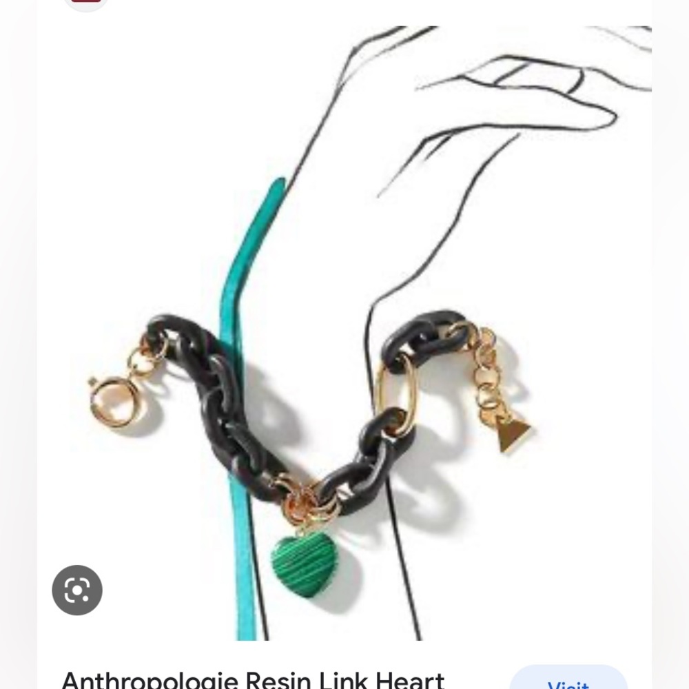 Anthropologie Resin Link Heart
Charm Bracelet - Picture 3 of 4